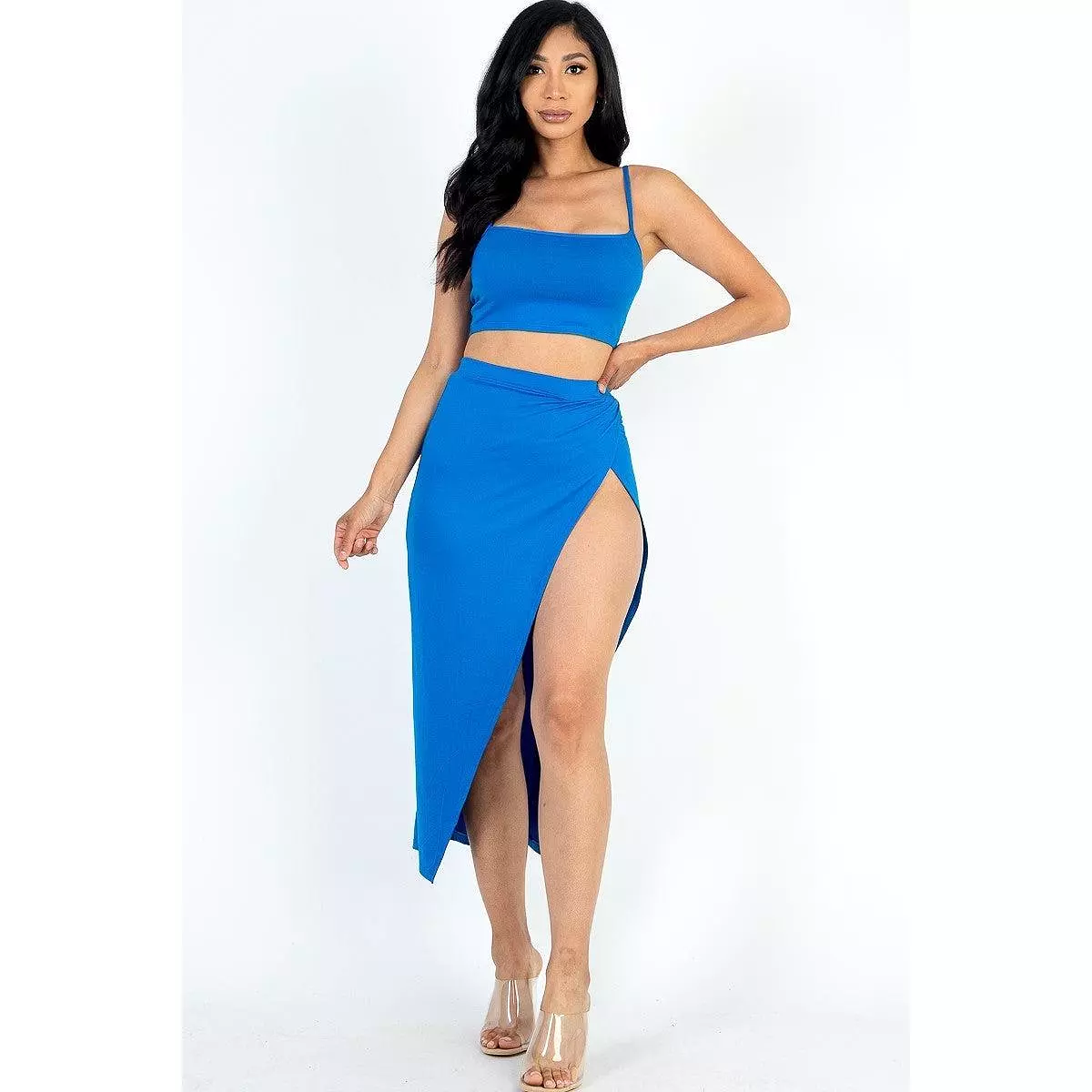 Split Thigh Maxi Skirt Set