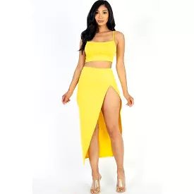 Split Thigh Maxi Skirt Set