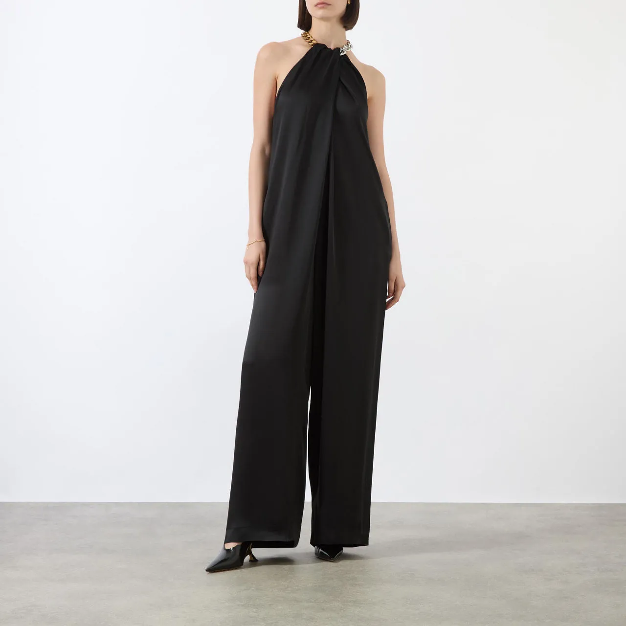 STELLA MCCARTNEY Halterneck Chain Jumpsuit - Black