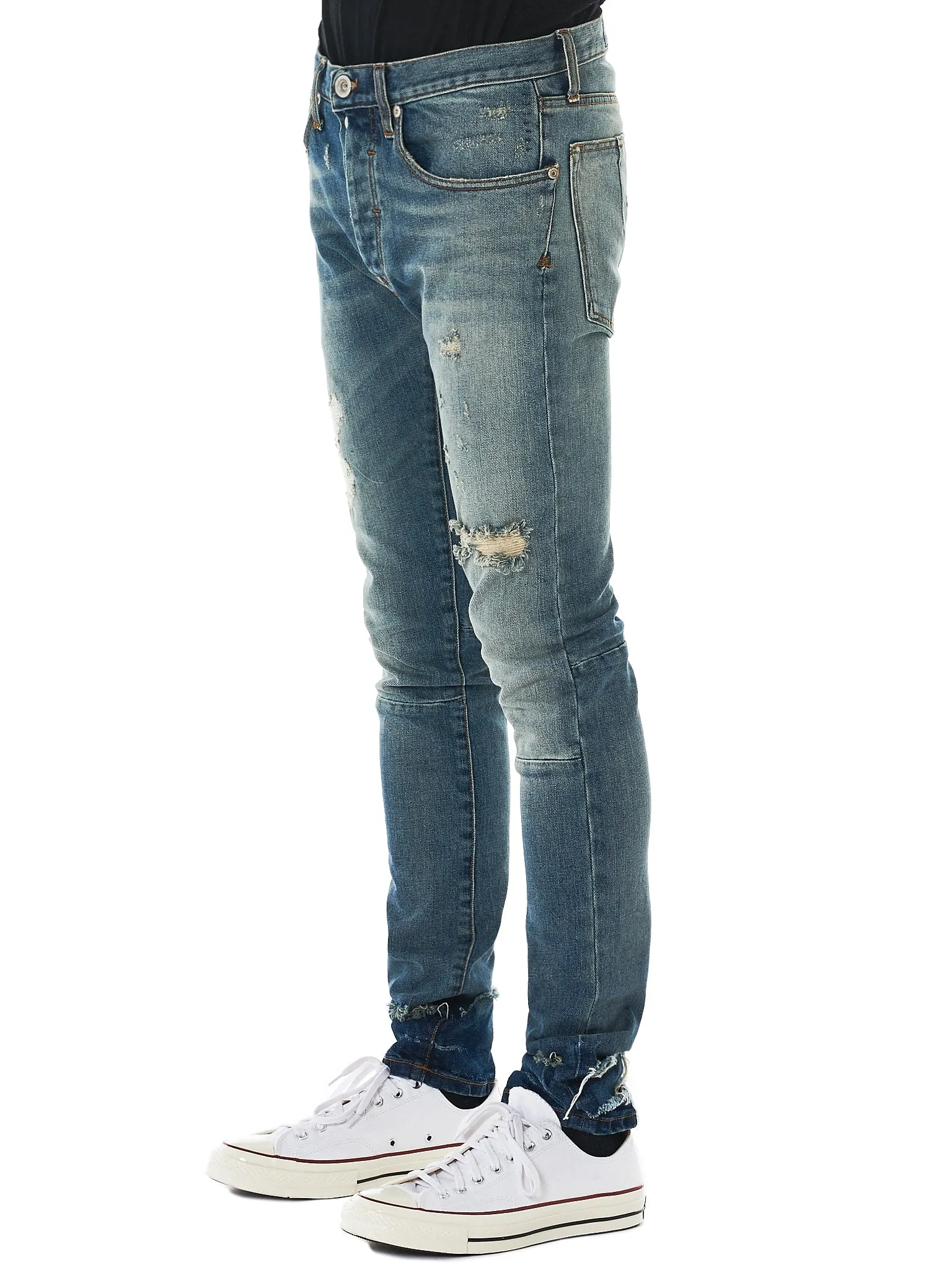 Stonewashed Distressed Jeans (UMYA003S18184001-STONEWSH-BLUE)