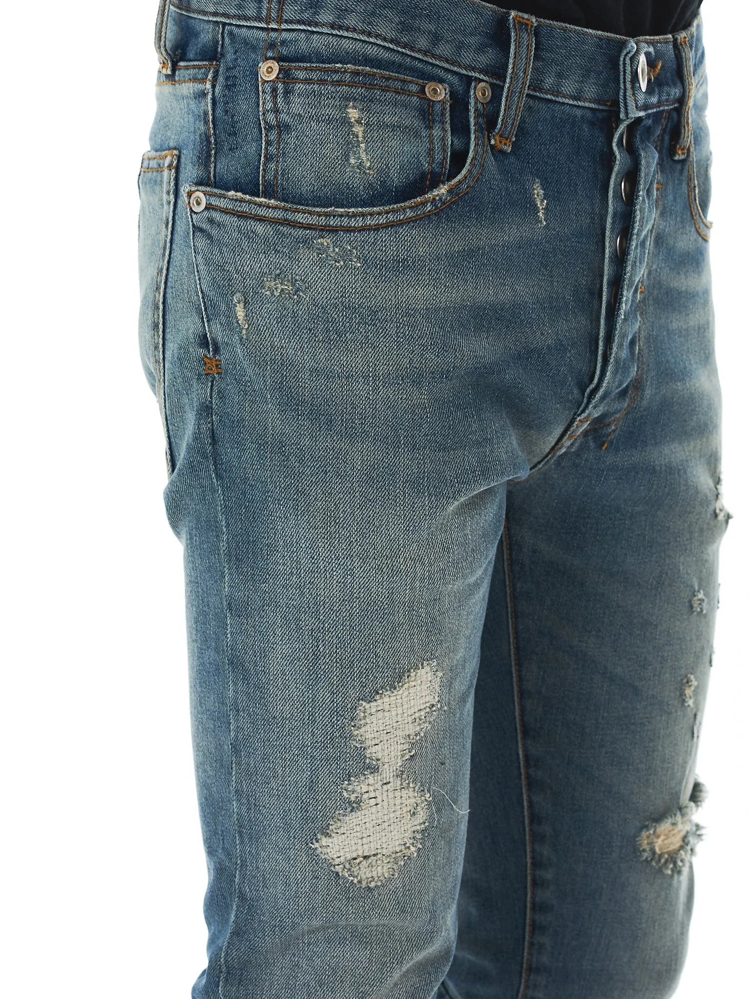 Stonewashed Distressed Jeans (UMYA003S18184001-STONEWSH-BLUE)