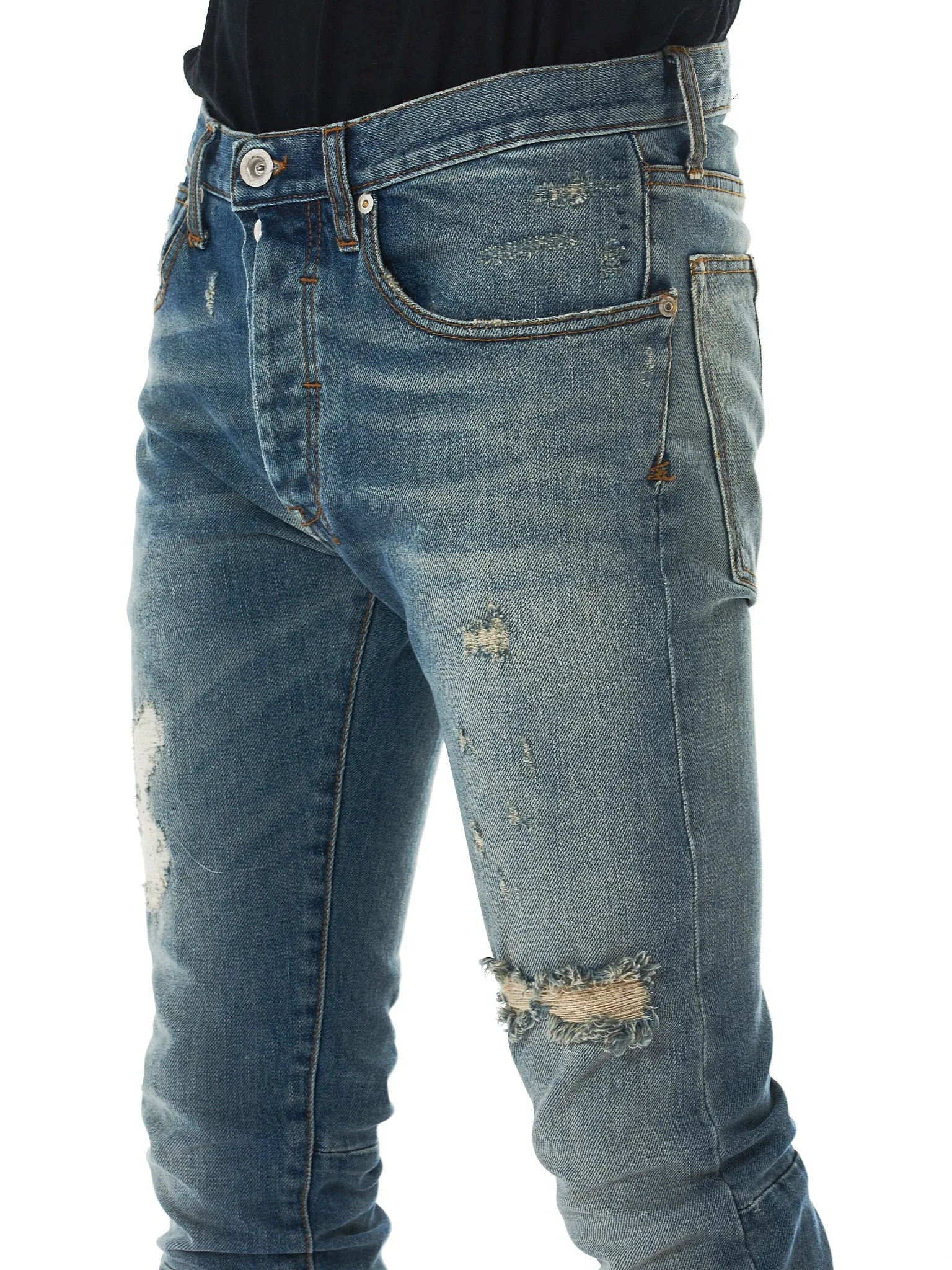 Stonewashed Distressed Jeans (UMYA003S18184001-STONEWSH-BLUE)