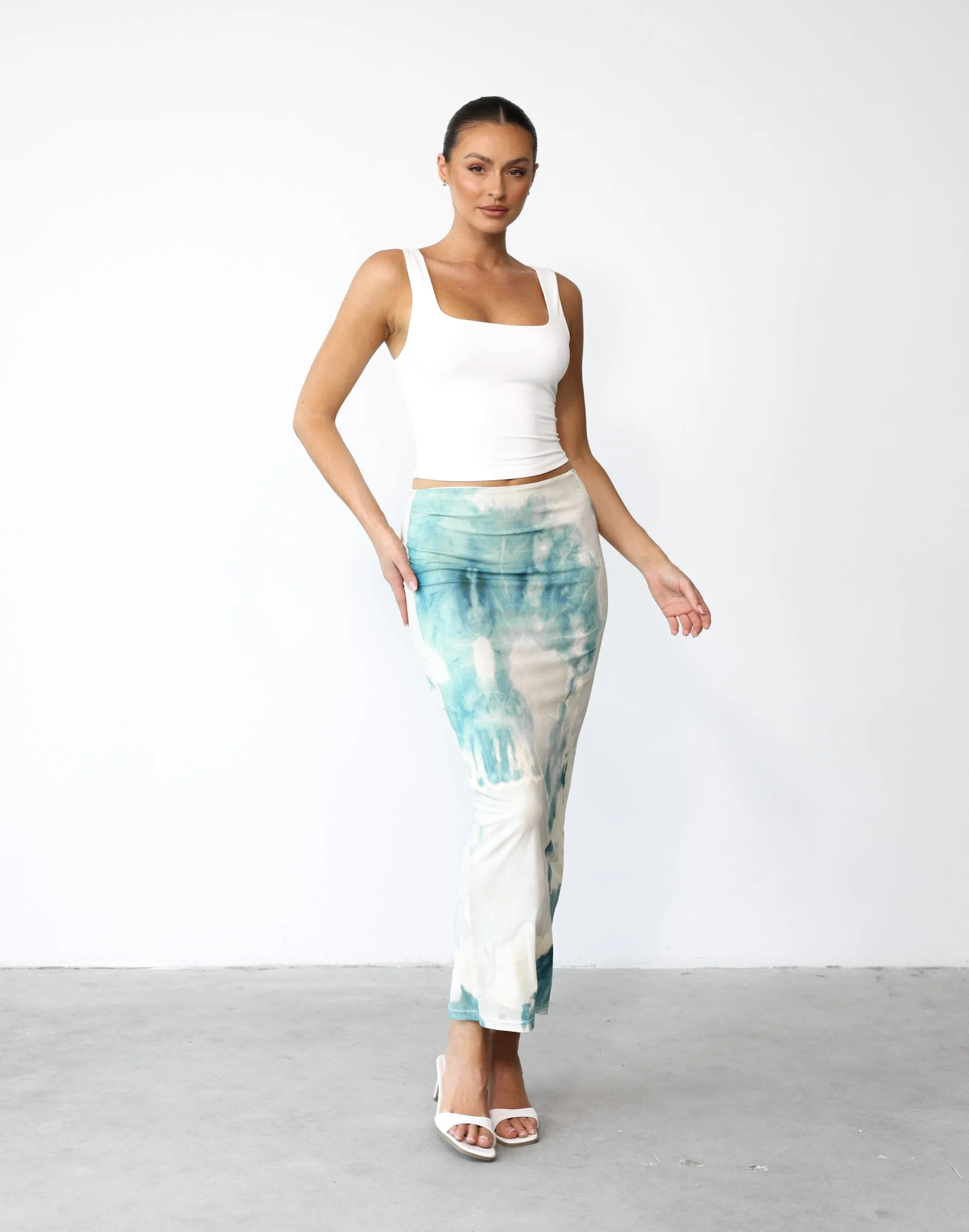 Tammy Maxi Skirt (Blue Marble)