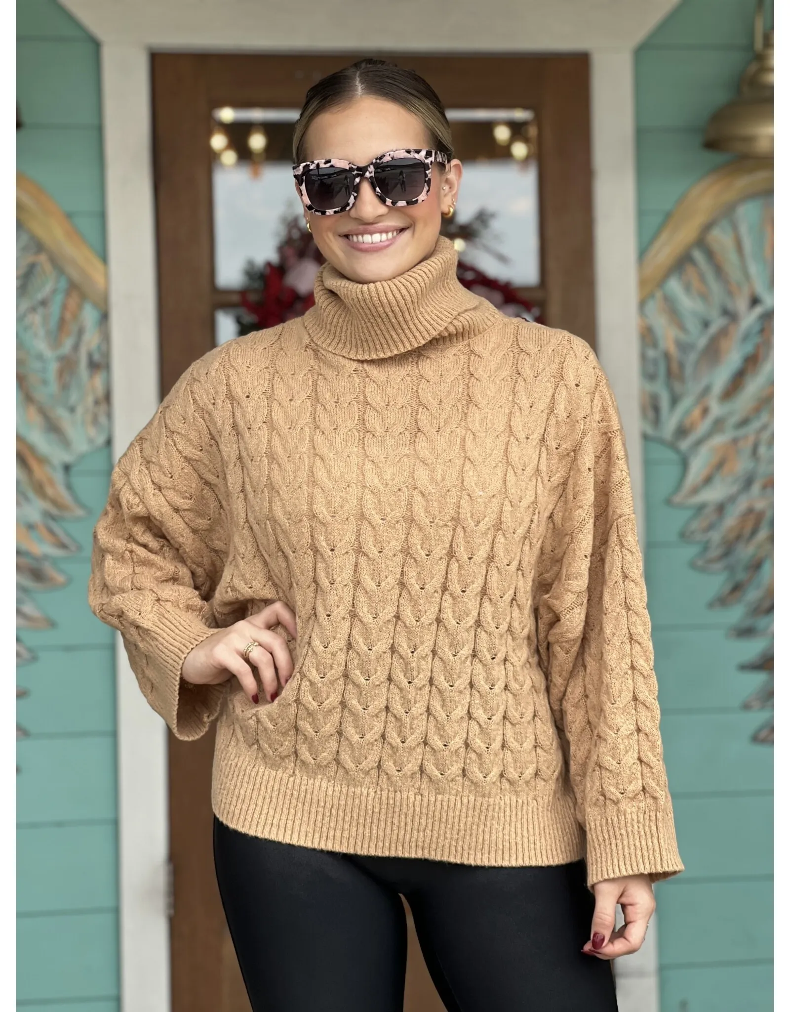 Tan Radley Cableknit Sweater