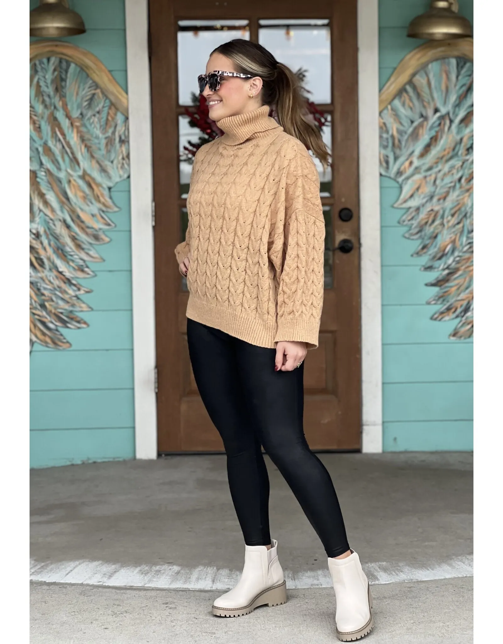 Tan Radley Cableknit Sweater