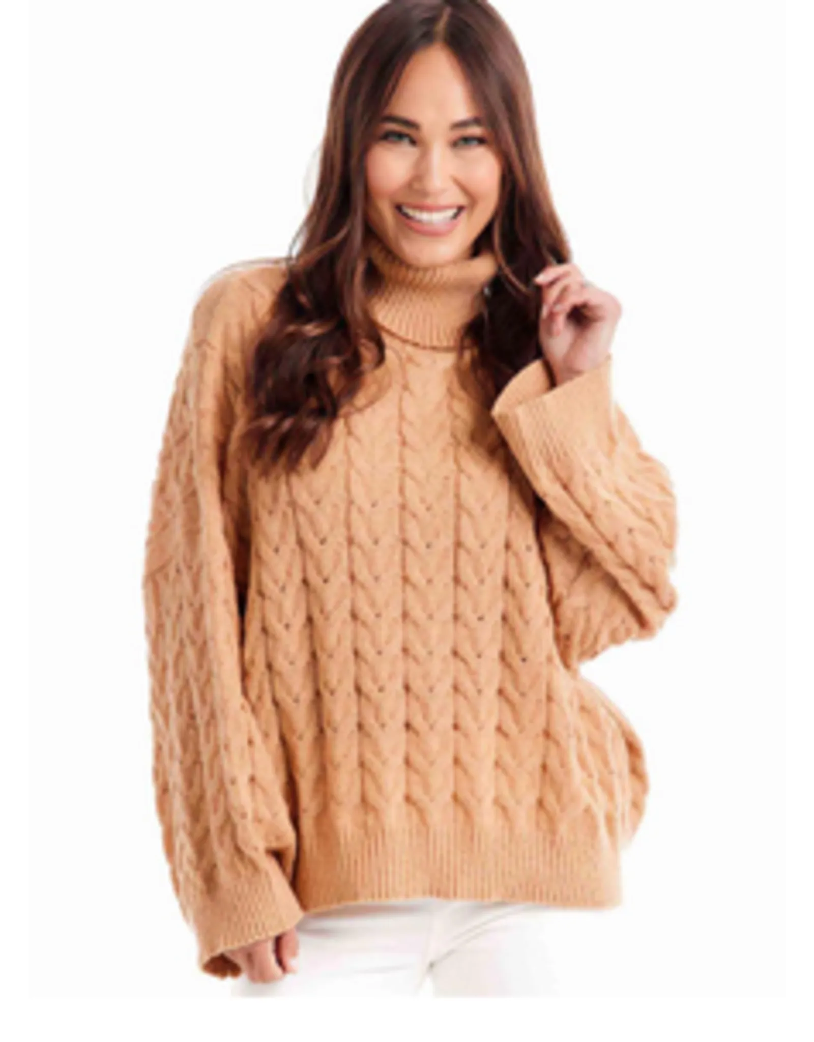 Tan Radley Cableknit Sweater