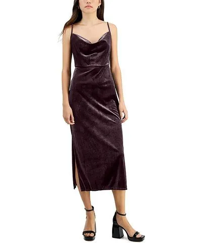 Taylor Petites Womens Prom Velour Cocktail And Party Dress