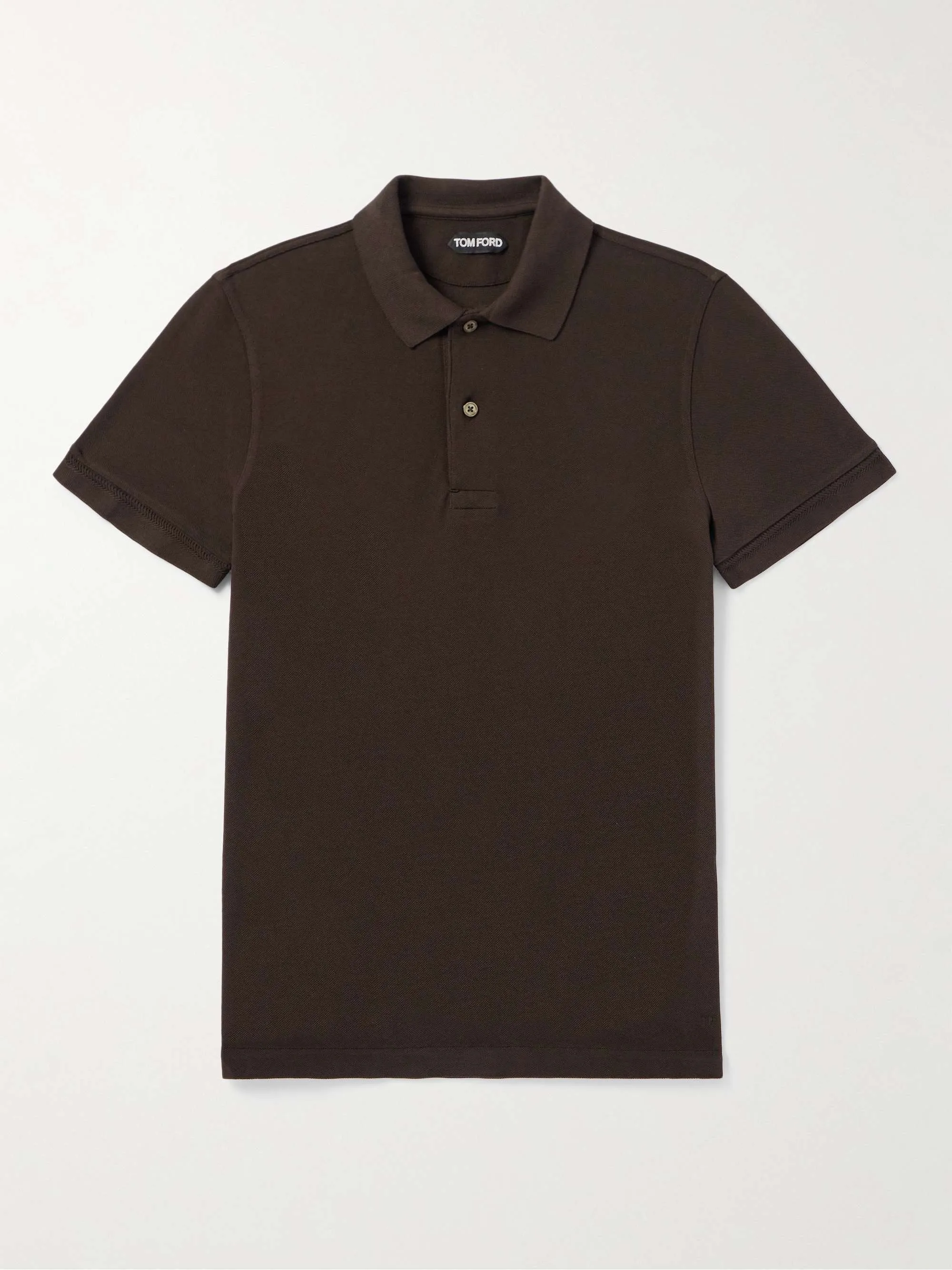 TOM FORD  |Plain Cotton Short Sleeves Front Button Designers Polos