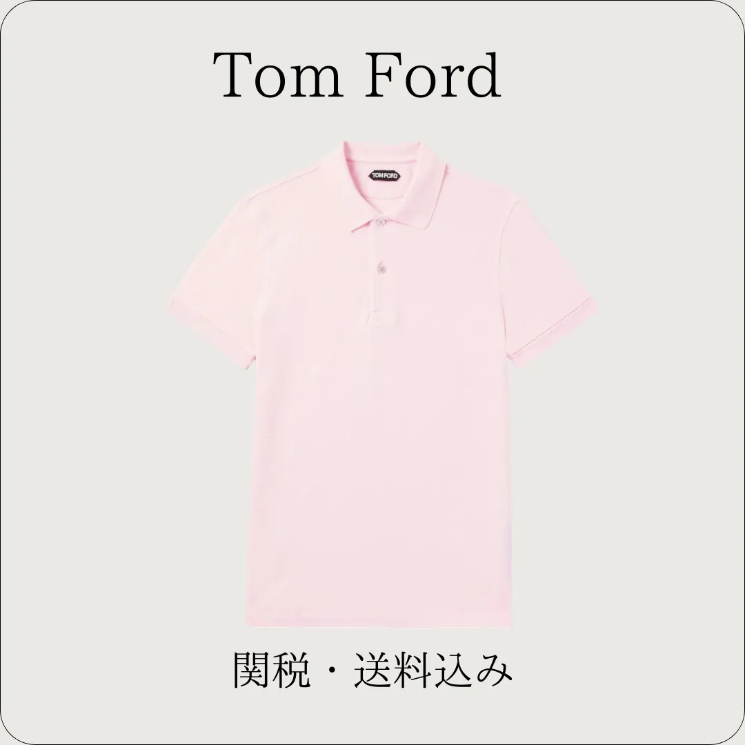 TOM FORD  |Plain Cotton Short Sleeves Logo Front Button Designers Polos