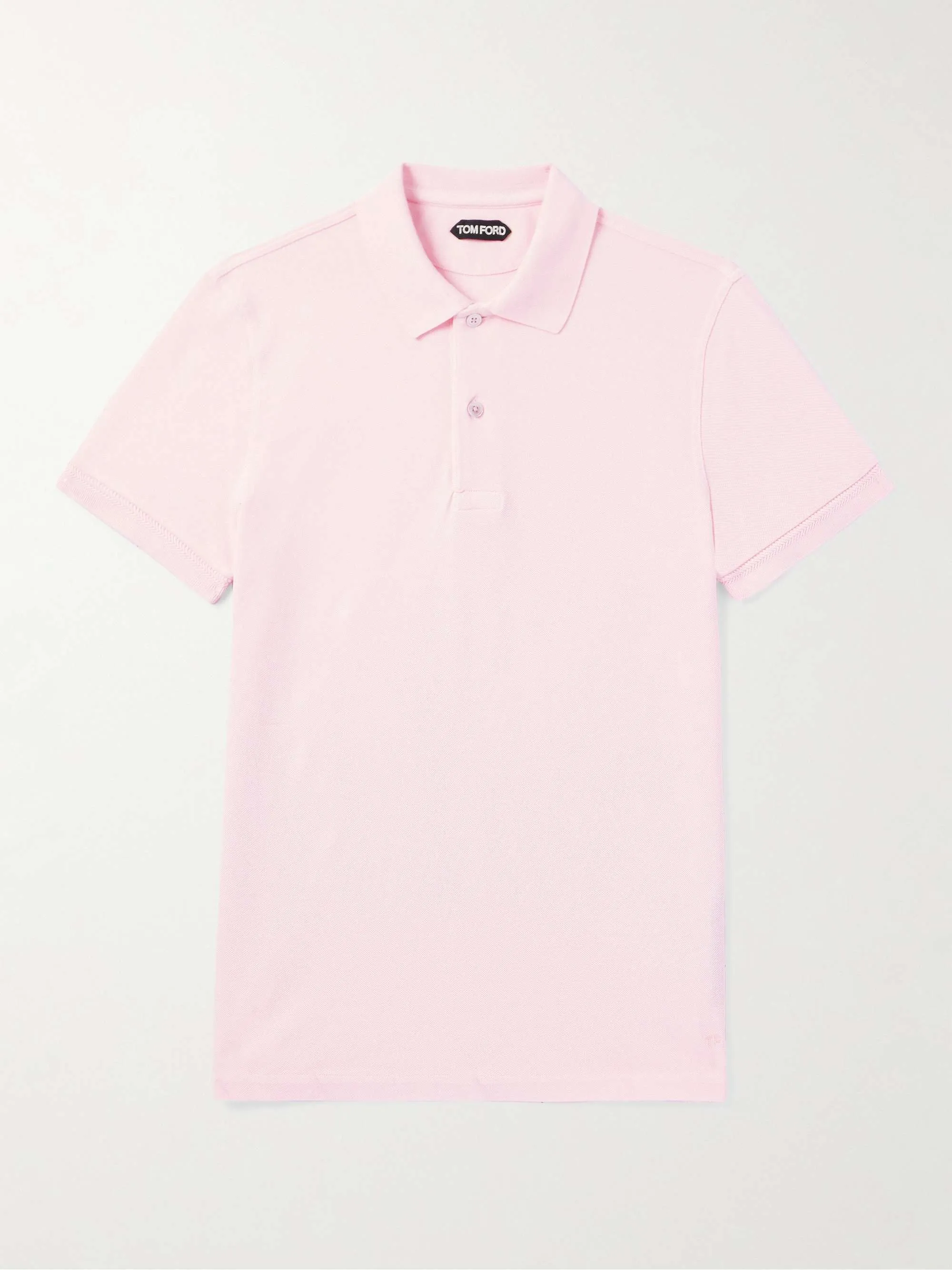 TOM FORD  |Plain Cotton Short Sleeves Logo Front Button Designers Polos