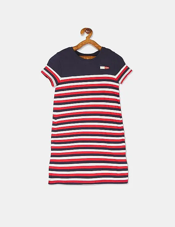 Tommy Hilfiger Kids Girls Multi Colour Striped T-Shirt Dress