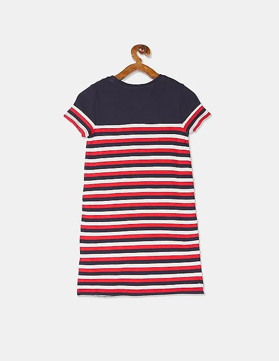 Tommy Hilfiger Kids Girls Multi Colour Striped T-Shirt Dress