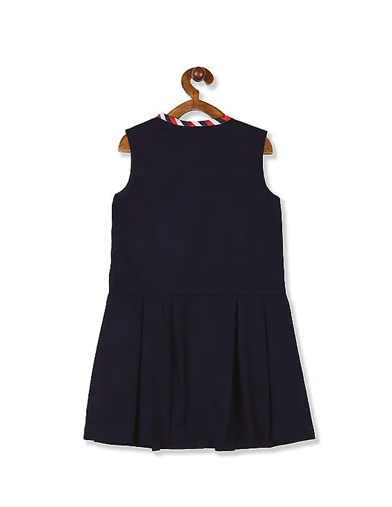 Tommy Hilfiger Kids Girls Navy Sleeveless Drop Waist Dress