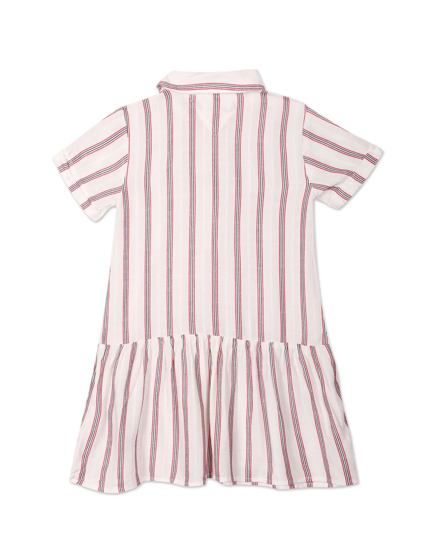 Tommy Hilfiger Kids Vertical Stripe Panelled Shirt Dress