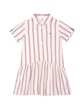 Tommy Hilfiger Kids Vertical Stripe Panelled Shirt Dress