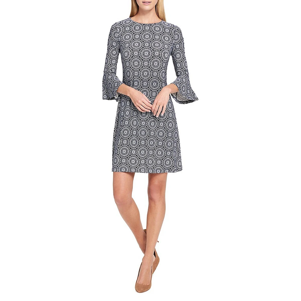 Tommy Hilfiger Mini Daisy Bell-Sleeve A-Line Dress