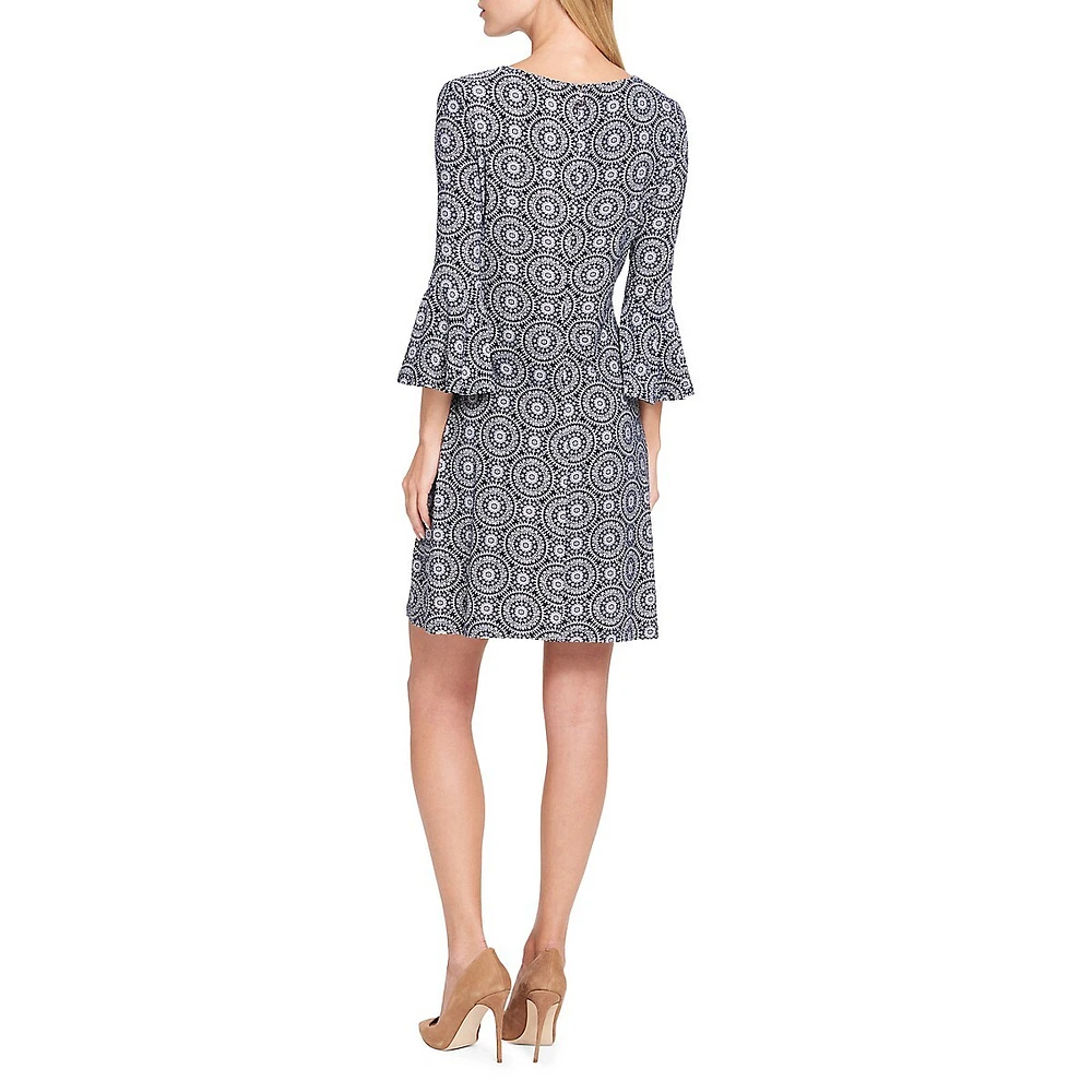 Tommy Hilfiger Mini Daisy Bell-Sleeve A-Line Dress