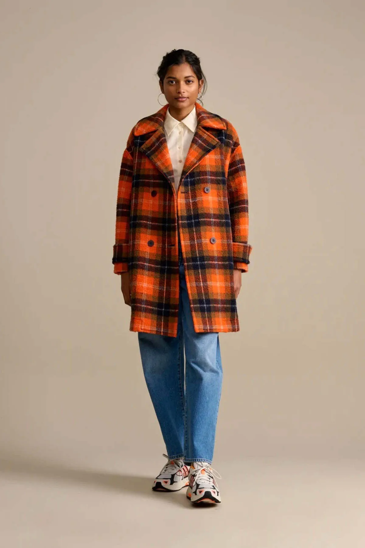 Vaclav Coat - Orange Plaid