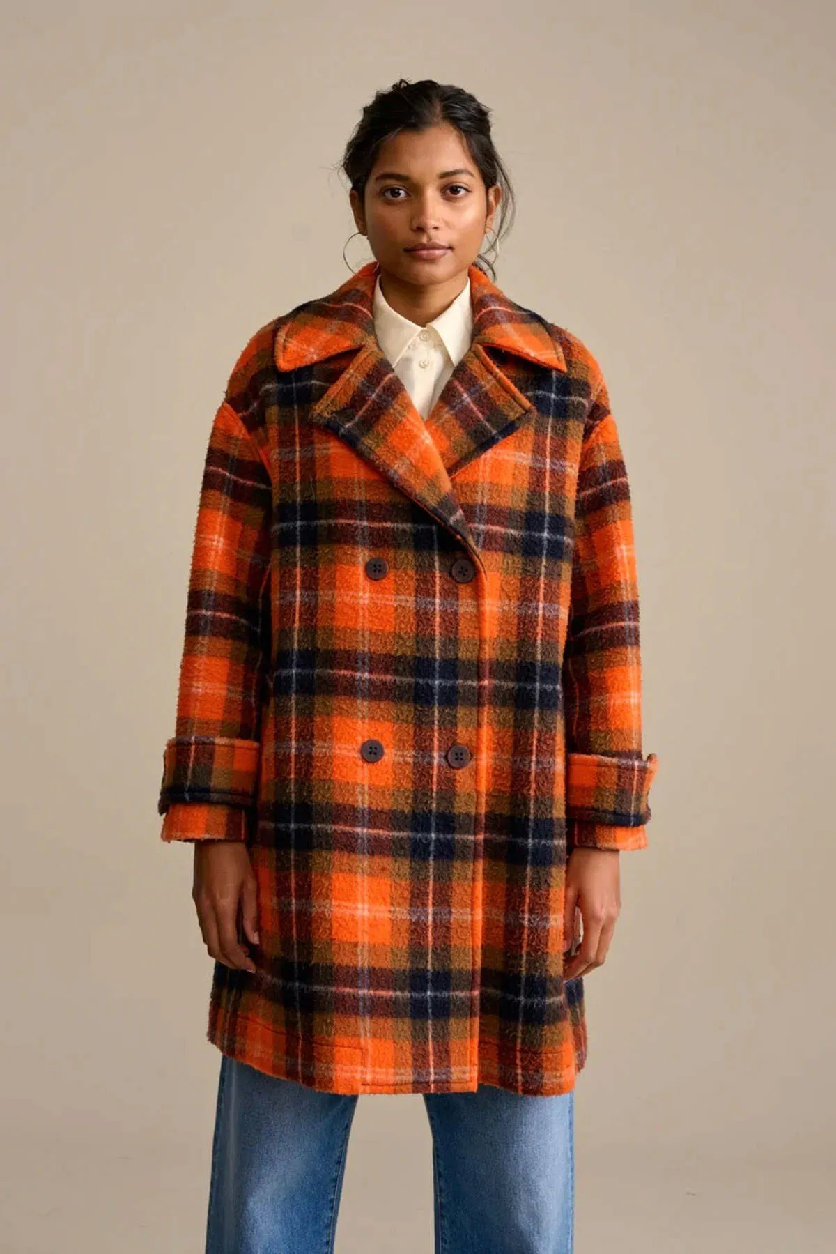 Vaclav Coat - Orange Plaid