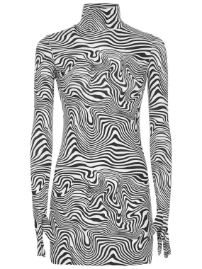 Vetements Zebra Printed High-Neck Dress