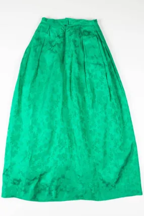 Vintage Green Floral Formal Maxi Skirt