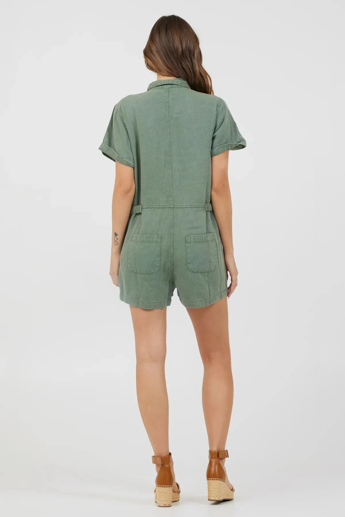 Vintage Havana Button Front Romper