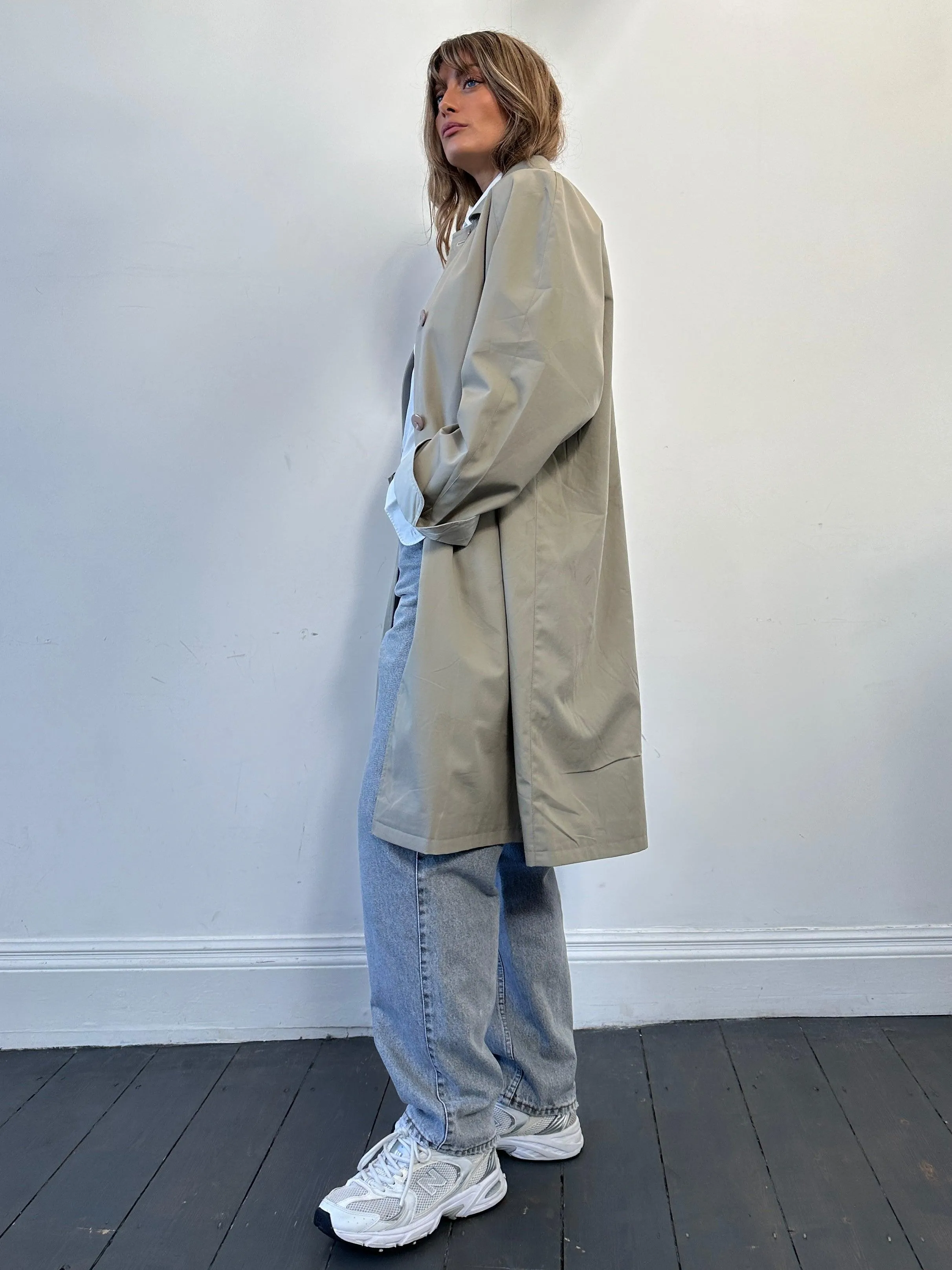 Vintage Reversible Water Resistant Trench Coat - L/XL