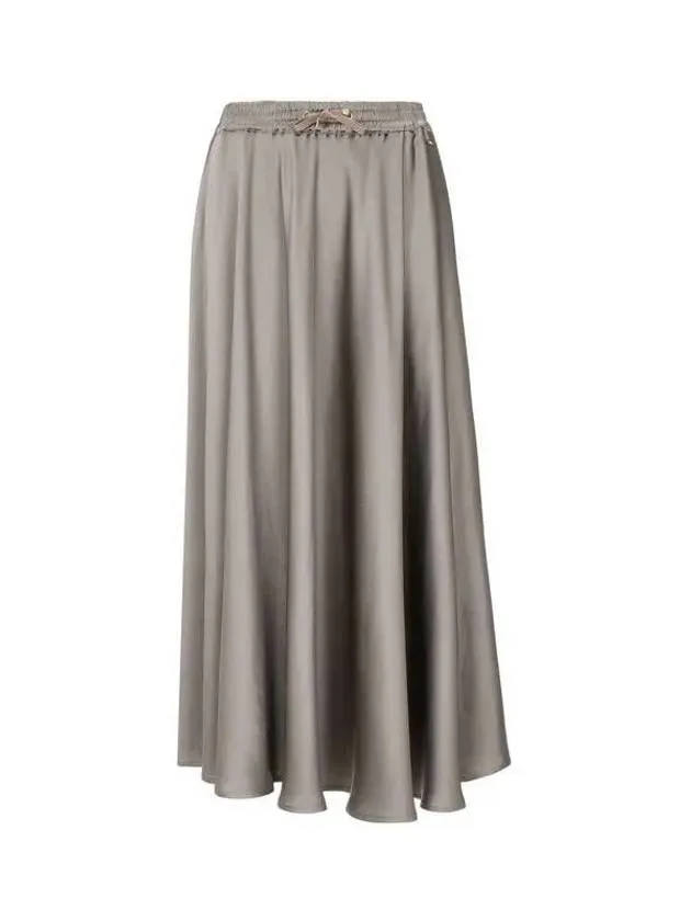 Women s Glossy Flare Skirt Dark Brown 271165