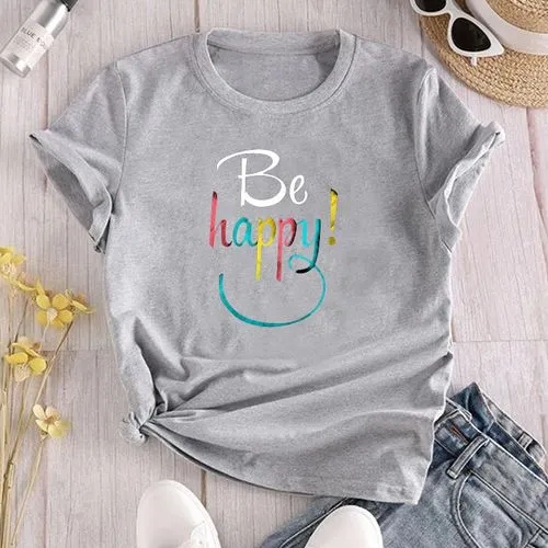 Women's T-shirt Short Sleeve T-shirts Printing Casual Letter