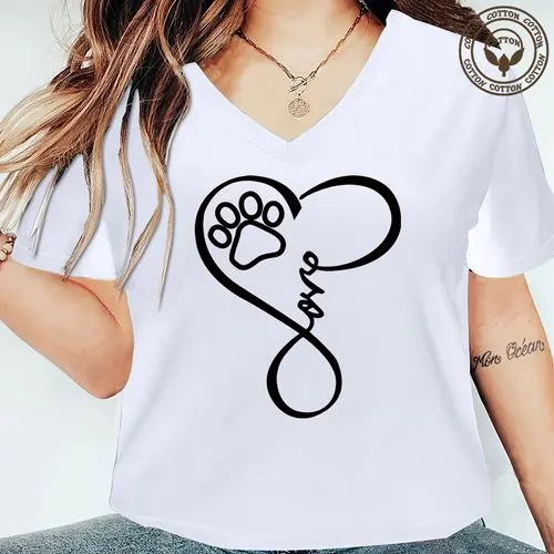 Women's T-shirt Short Sleeve T-Shirts Printing Simple Style Heart Shape