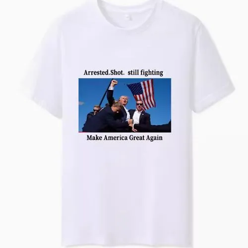 Women's T-shirt Short Sleeve T-Shirts Printing Streetwear Donald Trump Human American Flag