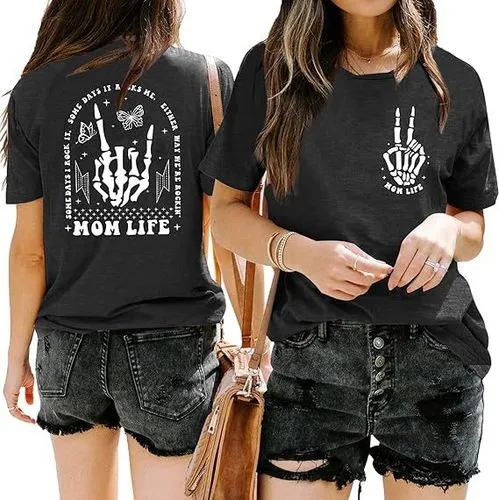 Women's T-shirt Short Sleeve T-Shirts Printing Streetwear Skeleton