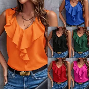 Women's T-shirt Sleeveless T-Shirts Casual Streetwear Solid Color