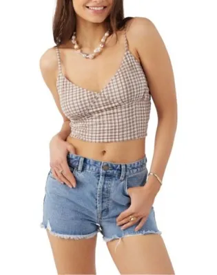 Women's O'Neill Kalia Cece Gingham Sleeveless V-Neck Crop Top