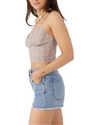 Women's O'Neill Kalia Cece Gingham Sleeveless V-Neck Crop Top